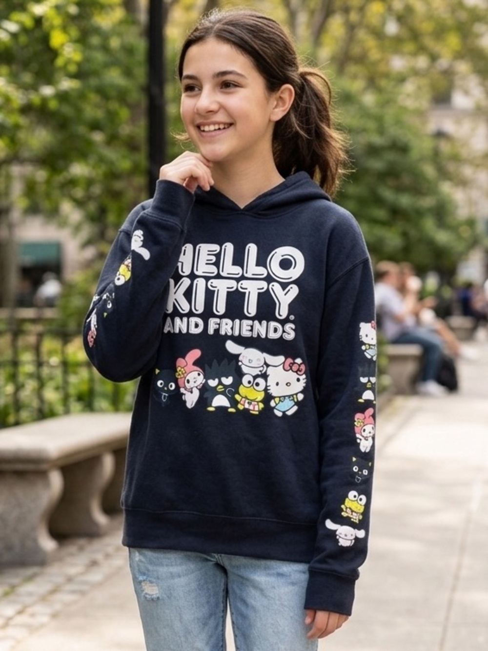 Sanrio Navy Blue Graphic Hoodie Women’s Medium